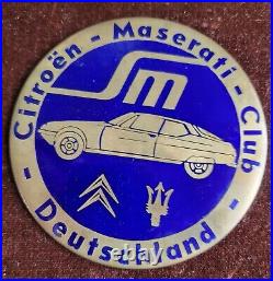 Nice Vintage Enamel Automobile Car Badge # Citroen Maserati Club Germany