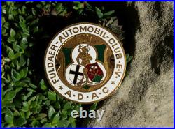 Nice Vintage Enamel Automobile Car Club Badge # Adac Fuldaer Automobil Club Ger