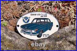 Nice Vintage Enamel Radiator Car Badge # Bmw V8 Club 1500