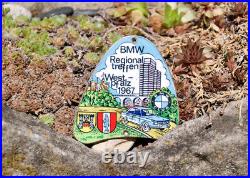 Nice Vintage Enamel Radiator Car Club Badge # Bmw Club Meeting West Pfalz 1967