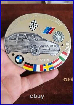 Nice Vintage Enamel Radiator Car Club Badge # Bmw Rally 1998 Amc Unterthingau