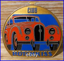 Nice Vintage Example Car Club HOTCHKISS (1903-1955) Enamel Car Badge 9cm x 8.5cm