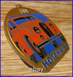 Nice Vintage Example Car Club HOTCHKISS (1903-1955) Enamel Car Badge 9cm x 8.5cm