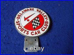 Orig Delaware Valley Sports Car Club Badge Chrome/Cloisonne Circa 1950's-1960's