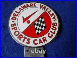 Orig Delaware Valley Sports Car Club Badge Chrome/Cloisonne Circa 1950's-1960's