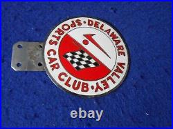 Orig Delaware Valley Sports Car Club Badge Chrome/Cloisonne Circa 1950's-1960's