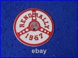 Original 1957 Reno Rally Car Club Badge Aluminum/Enamel