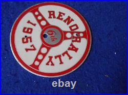 Original 1957 Reno Rally Car Club Badge Aluminum/Enamel