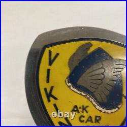 Original Alaskan Vikings Car Club Grill Badge Sign