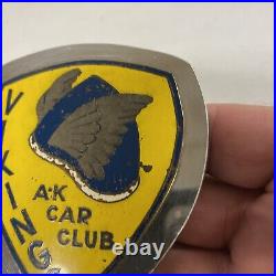 Original Alaskan Vikings Car Club Grill Badge Sign