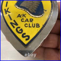 Original Alaskan Vikings Car Club Grill Badge Sign