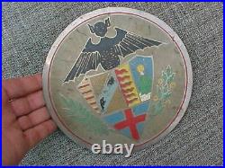 Original Antique Unusual Very Large European Car Club Military Badge