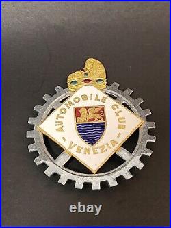 Original Vintage Venezia Automobile Club Car Radiator Badge Brass Enamel Venice