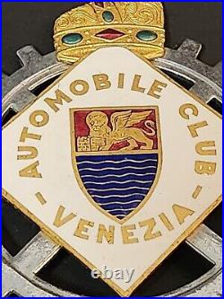 Original Vintage Venezia Automobile Club Car Radiator Badge Brass Enamel Venice