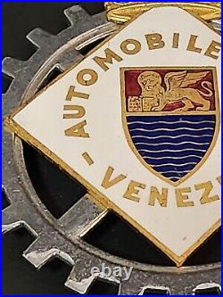 Original Vintage Venezia Automobile Club Car Radiator Badge Brass Enamel Venice