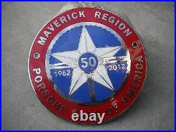 PCA PORSCHE CLUB OF AMERICA TEXAS MAVERICK REGION 50 YEARS enamel Badge