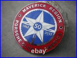 PCA PORSCHE CLUB OF AMERICA TEXAS MAVERICK REGION 50 YEARS enamel Badge