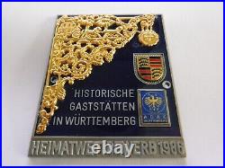 PORSCHE 911 / 316 Rally Club Meeting Porcelain Enamel Car Grille Radiator Badge