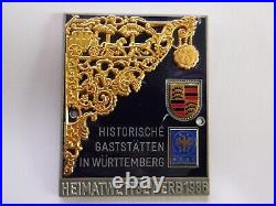 PORSCHE 911 / 316 Rally Club Meeting Porcelain Enamel Car Grille Radiator Badge