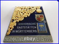 PORSCHE 911 / 316 Rally Club Meeting Porcelain Enamel Car Grille Radiator Badge