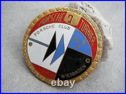 PORSCHE CLUB WIESBADEN 1969 PORSCHE TURNIER TOURNAMENT enamel car Badge 356 911