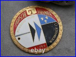 PORSCHE CLUB WIESBADEN 1969 PORSCHE TURNIER TOURNAMENT enamel car Badge 356 911