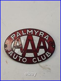 Palmyra Auto Club Penna Motor Federation License Plate Emblem Badge Topper (SC)