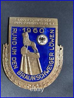 Rare 1960 BraunSchweiger auto touring club grill badge