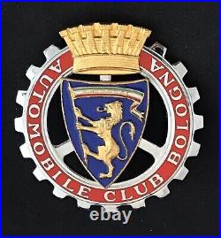 Rare Automobile Club Bologna Enameled Car Badge