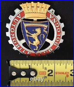 Rare Automobile Club Bologna Enameled Car Badge