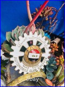 Rare Egypt Automobile Touring Club D'Egypt Arabic Enamel Car Badge Vintage