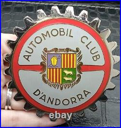 Rare Vintage Badge Car D'ANDORRA Automobil Club 1960's