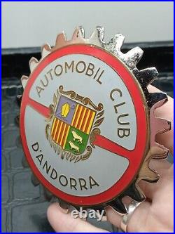 Rare Vintage Badge Car D'ANDORRA Automobil Club 1960's