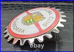 Rare Vintage Badge Car D'ANDORRA Automobil Club 1960's