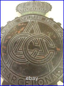 Rare vintage Spanish AUTOMOVIL CLUB DE CATALUNA BARCELONA car grille Badge Spain