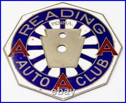 Reading Penna. AAA Auto Club Enamel Emblem / Gustave Fox Co. (CIN, O.) / CV Tools