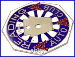 Reading Penna. AAA Auto Club Enamel Emblem / Gustave Fox Co. (CIN, O.) / CV Tools