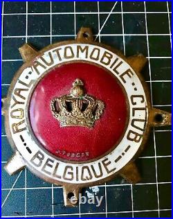 Royal Automobile Club Belgique Belgium Red Enamel Car Badge