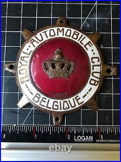 Royal Automobile Club Belgique Belgium Red Enamel Car Badge