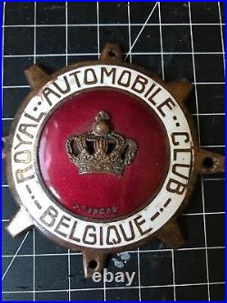 Royal Automobile Club Belgique Belgium Red Enamel Car Badge