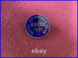 Royal Automobile Club (RAC) 1932 Rally Lapel Badge By Birmingham Medal Company