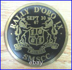 Santa Monica Sports Car Club Car Emblem Badge 1967 Sept 30 Rally De' Oro IX