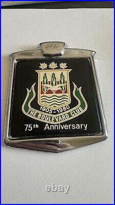 The Boulavard Club 75th Anniversary Car Badge Vintage Very Rare