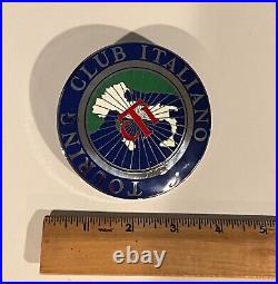 Touring Club Italiano I CTI Vintage Enamel Automobile Car Club Badge Original