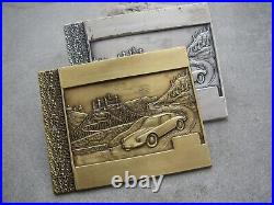 Ultrarare pair of blank PORSCHE RALLYE AUTOMOBILE CLUB Car Badges for engravings