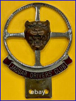 Unused Vintage JAGUAR DRIVERS CLUB Automobile Enamel Chrome Car Badge