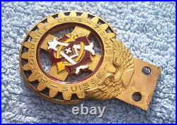 VINTAGE 1930s AUTOMOBILE CLUB OF SWITZERLAND CAR BADGE SWISS/SUISSE/SCHWEIZ