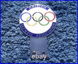 VINTAGE 1960s BRITISH OLYMPIC ASSOCIATION CAR BADGE GB/UK ATHLETICS CLUB EMBLEM