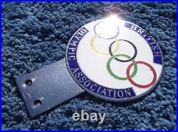 VINTAGE 1960s BRITISH OLYMPIC ASSOCIATION CAR BADGE GB/UK ATHLETICS CLUB EMBLEM