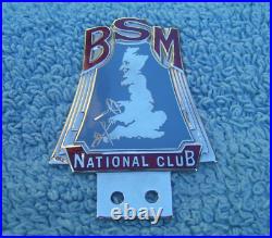 VINTAGE 1960s BRITISH SCHOOL OF MOTORING CAR BADGEBSM DRIVING INSTRUCTOR EMBLEM